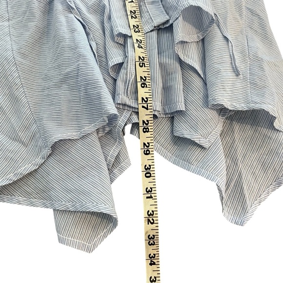 Pilcro Corset Buttondown Blouse Blue and White Size Small - Picture 12 of 13